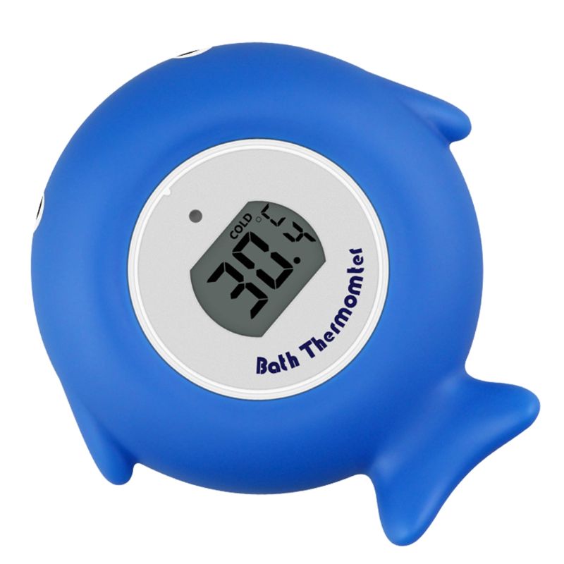 Elektronisk termometer til din babys bad hjælper dig med omhyggeligt at overvåge vandtemperaturen for at holde din baby sikker og sund: Blå