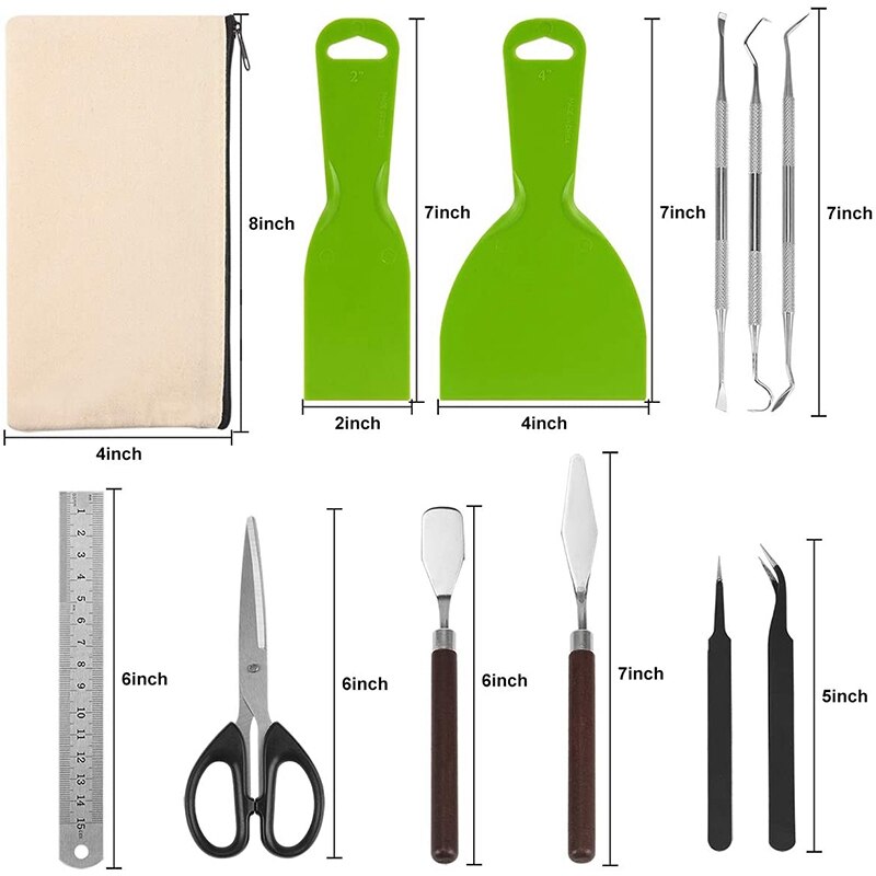 12-Piece Vinyl Weeding Tool Kit Basic Craft Weeding Tool Kit for Precise Circle Silhouette Embossed Words