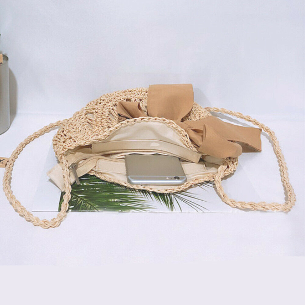 Women Bag Handmader Rattan Straw Bag For Woven Round Handbag Lovely Crossbody Summer Travel Beach Bag
