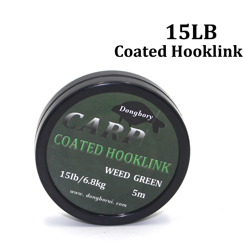 5 M Gecoat Hooklink Karper Vislijn 8 Strand Braid Karper Draad Haak Links Voor Karper Chod Haar Rigs Vissen visgerei: 1PC-15LB