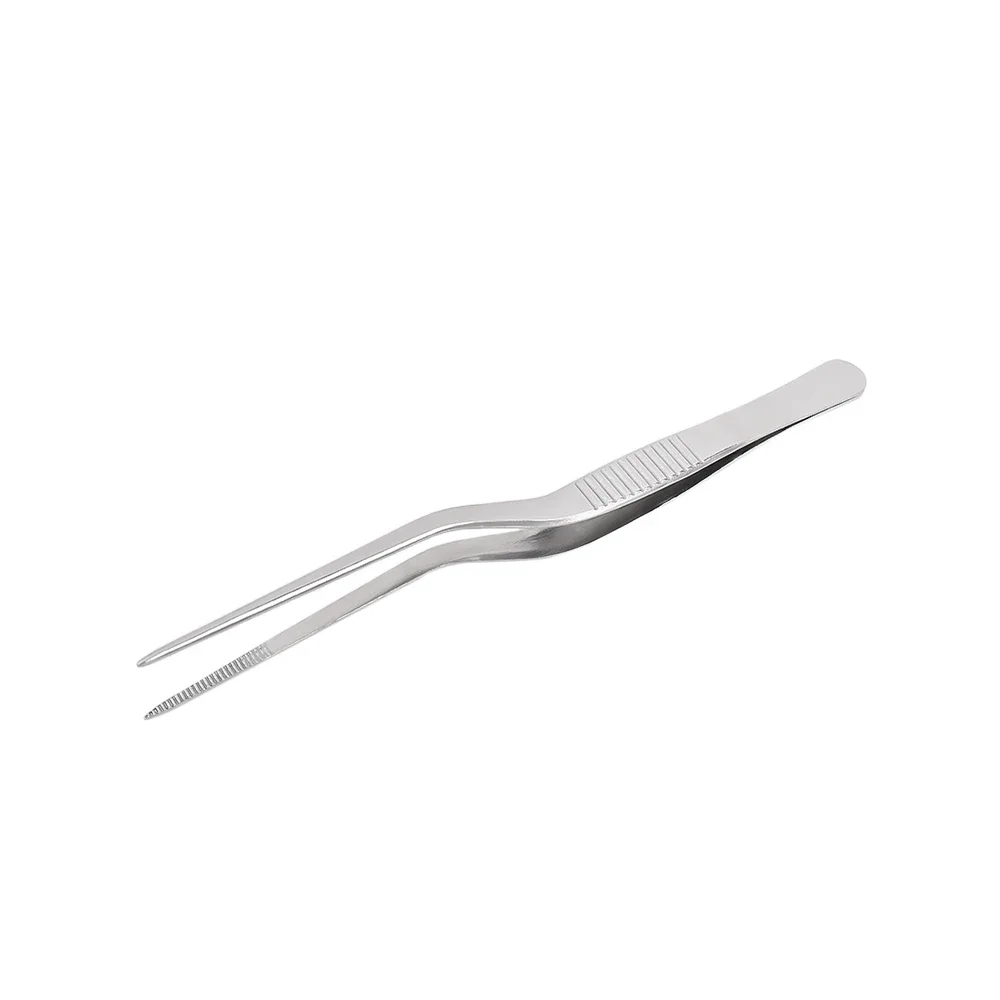 Pince à épiler de cuisine en acier inoxydable, ustensile de barbecue, pince à nourriture, pince de chef de bar, portable pour pique-nique, cuisson, 3 pièces, 1 pièce: Gris clair