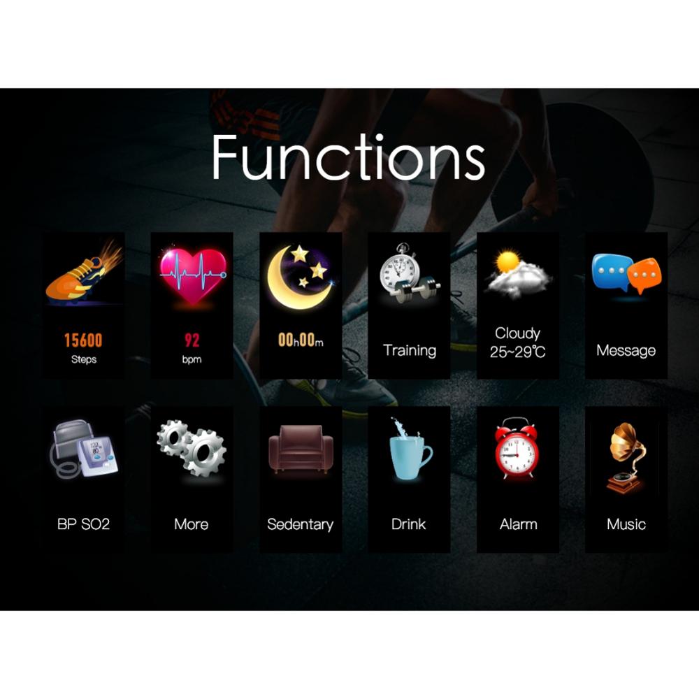 118 Plus Smart Watch Fitness Tracker Sleep Monitor Weather Forecast Smart Bracelet Waterproof Smartband with GPS