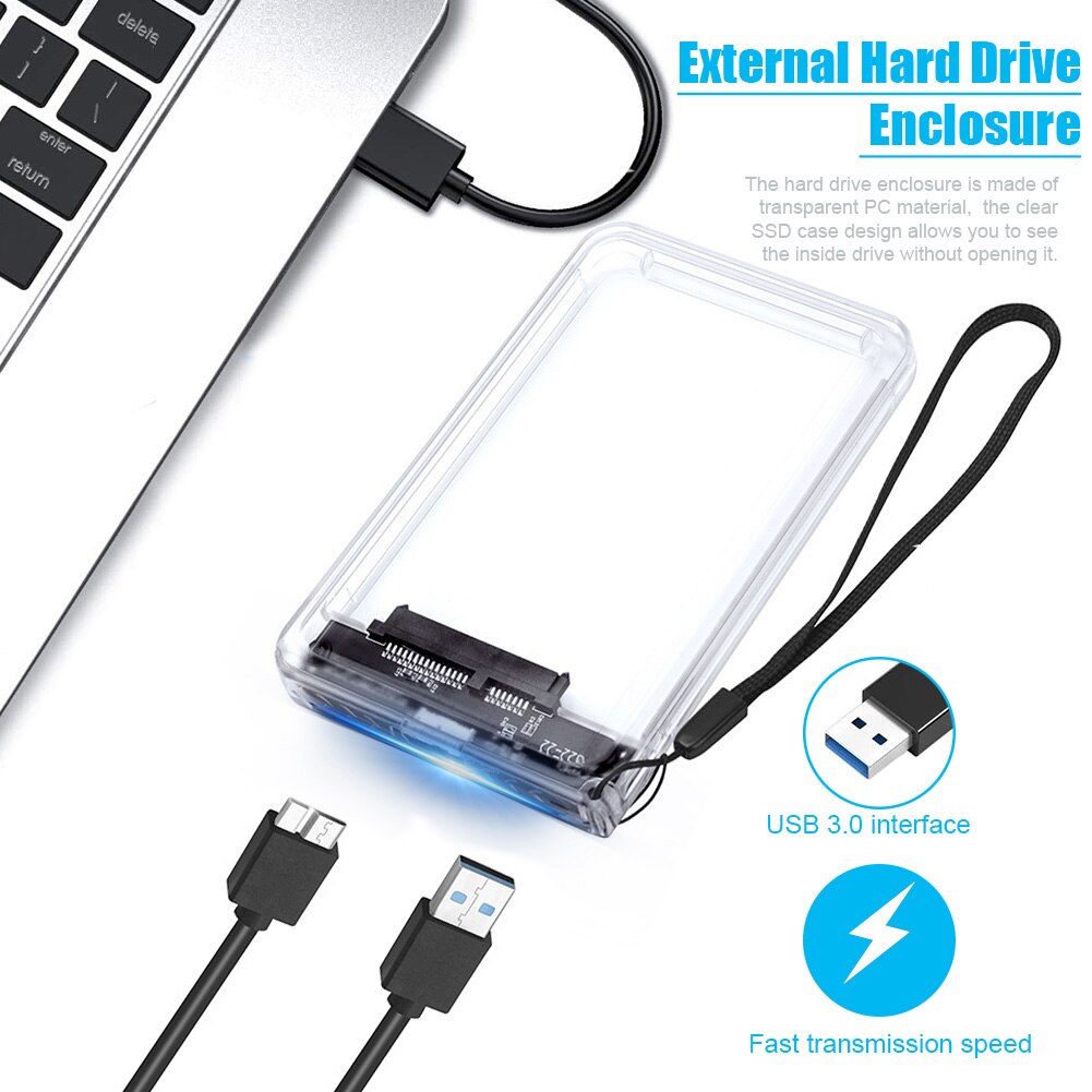 Accesorios de 2,5 pulgadas, Memoria grande portátil, Universal USB3.0 a SATA, caja de disco duro externo para PC, portátil, herramienta de oficina