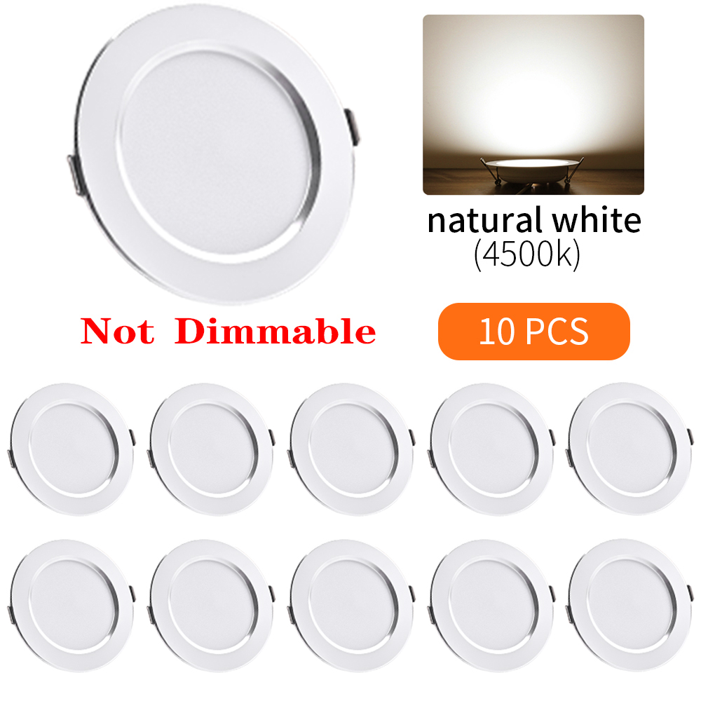 10 stk. innfelt rund ledet-downlight panellys lysstyrke dimbar søkelyset taklampe soverom stue innendørsbelysning: Grønn / 9w