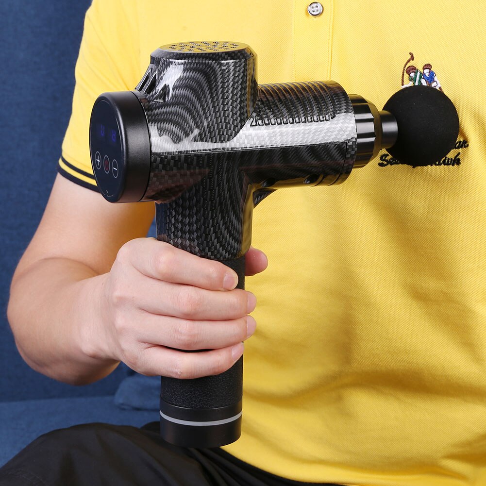 Elektrische massagepistool voor diepe spiermassage, spierpijn, lichaamsmassage, oefentherapie, fasciaal pistool met digitaal display
