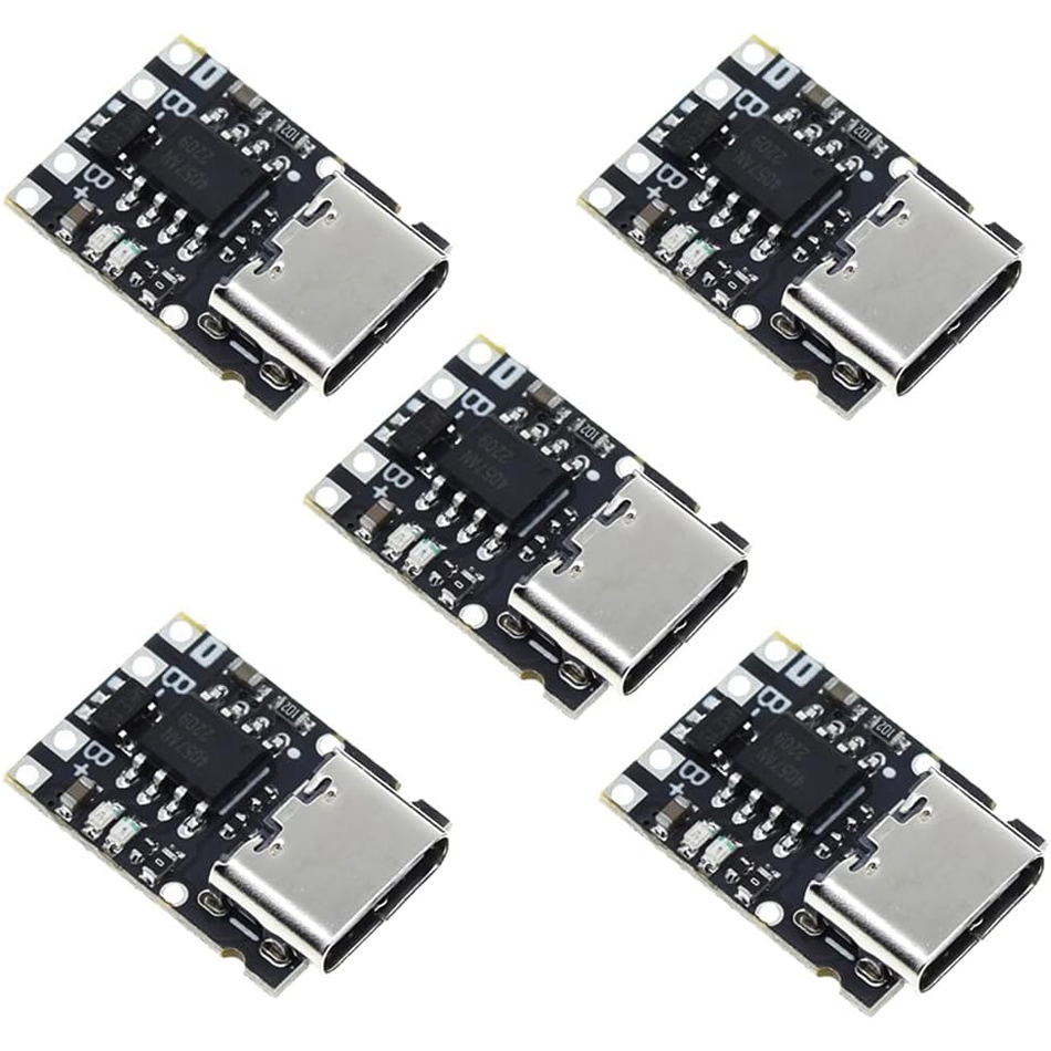 Placa de carga y descarga de batería de litio, 5/10 piezas, TP4057, 1A, 3,7 V, con protección Tipo C, USB C, Li-ion