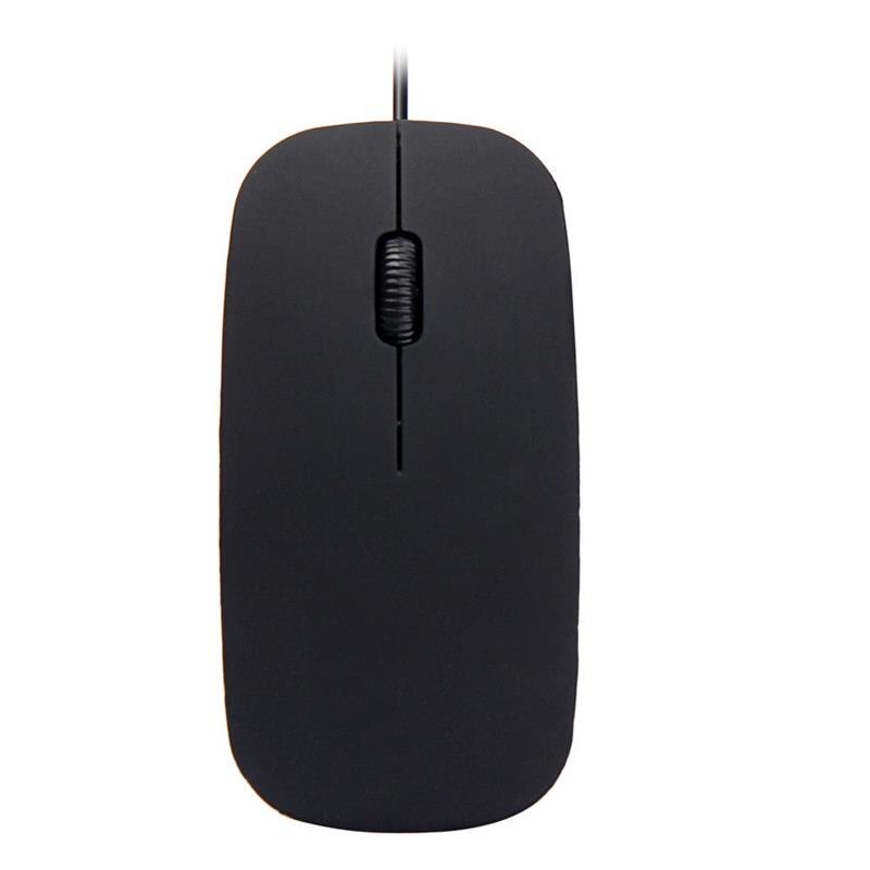 Wired Ultra-thin Mini Mouse 7 Button LED Desktop Computer Laptop Matte Black White Cute Ergonomic Gaming Mouse or PC Laptop: black