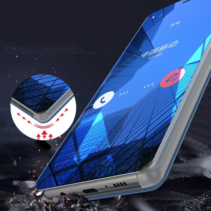 6.35'' For Vivo Y11 Case Luxury Leather Flip Mirror Case For Vivo Y11 Y 11 Cover Protective Phone Bag Cases Coque