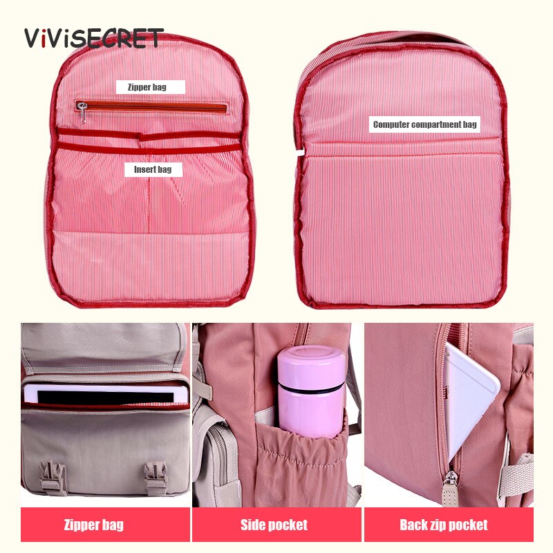 VIVISECRET Multifunctionele Vrouwen Rugzak canvas laptop rugzak schooltas voor tiener meisjes reizen Rugzak