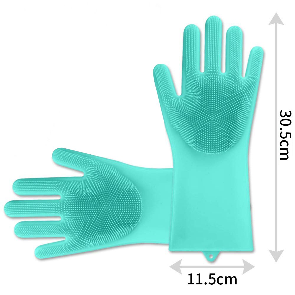 Guantes de lavado de platos, estropajo de cocina de silicona, guantes de limpieza para platos, suministros de Herramientas de limpieza del hogar,