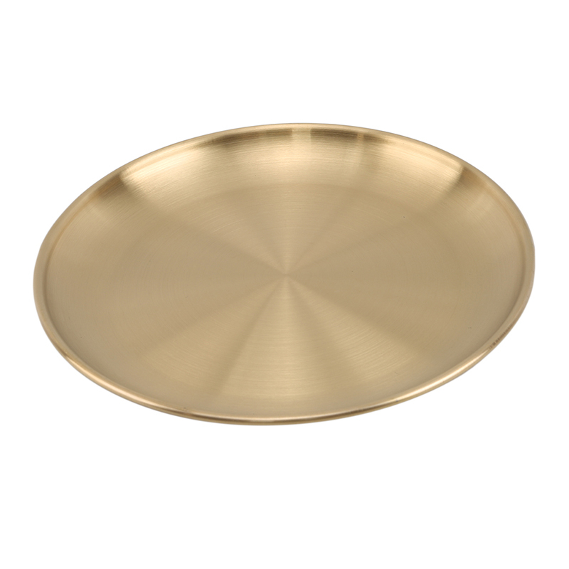 European Style Dinner Plates Gold Dining Plate Serving Dishes Round Plate Cake Tray Western Steak Round Tray Plates Utensil