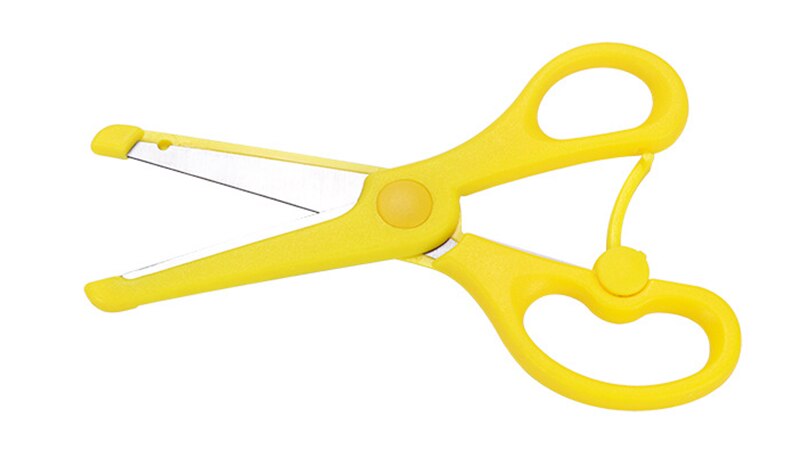 1PC Safety Sleeve Stainless Steel Scissors Safe Student Spring Scissor Children Paper Scissors Cutting Stationery Supplies