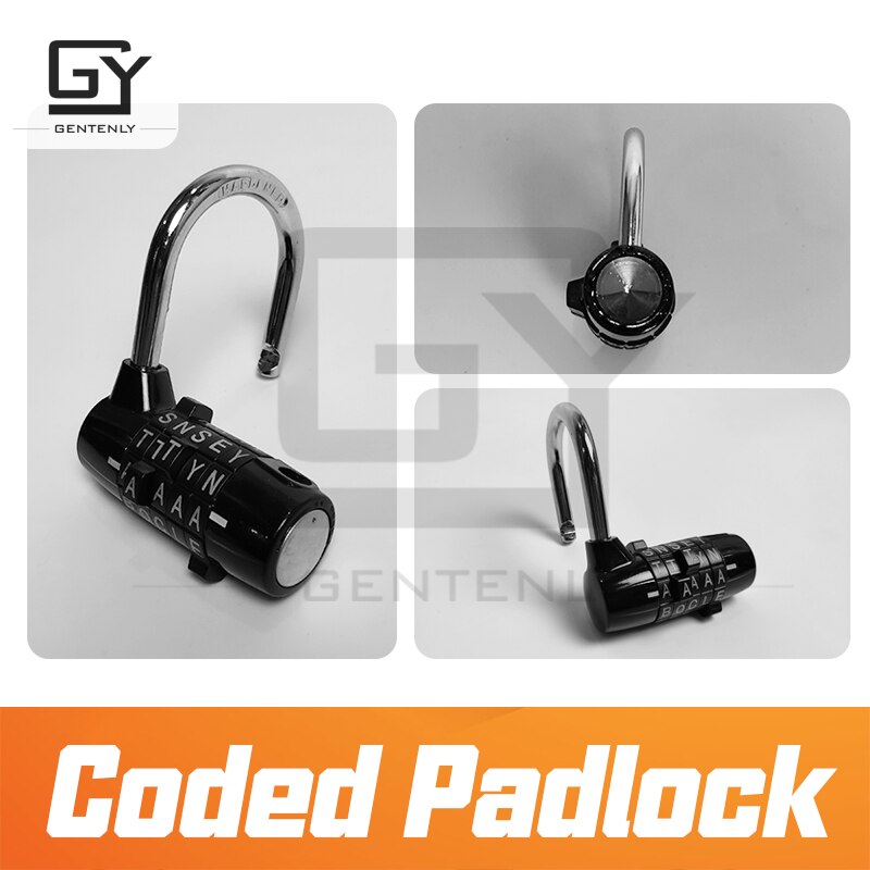 Escape Room Lock Password Letter Digit Metal Padlock Combination Puzzle Wide Shackle Escapement Time GENTENLY