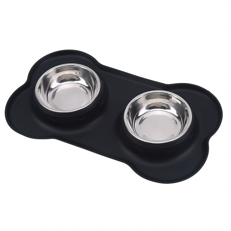 Dog Bowls Stainless Steel Dog Bowl with No Spill Non-Skid Silicone Mat Feeder Bowls Pet Bowl Dogs Cats Pets