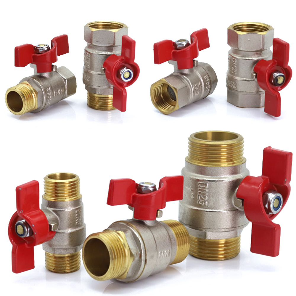 1/2" 3/4" 1" Brass Copper Ball Valve Fitting Replacement Coupling Adapter Connector Extender Garden Watering Durable Accessories
