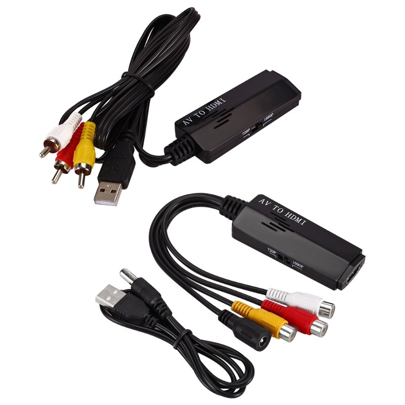 Av til hdmi-konverteringskabel hd-videoomformer hdmi-signalomformer