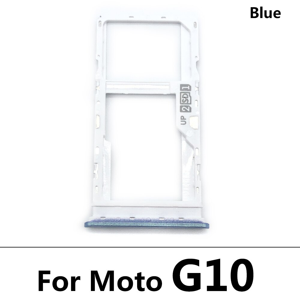 SiM Tray For Moto E6 Play E6S G10 One Action One Fusion Macro SIM Card Slot SD Card Tray Holder Adapter: G10 Blue