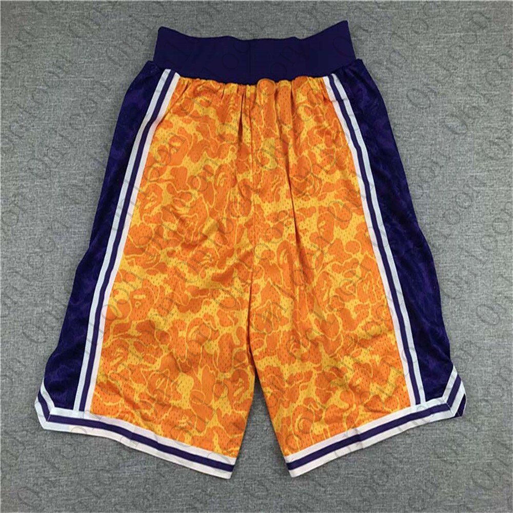 Mens Amerikanischen Basketball Kurze Angeles Stickerei Shorts Sport Pantalones Cortos Hombre kurzen korb