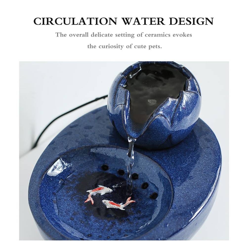 Pet Automatic Circulation Water Dispenser Pet Supplies Lotus Flower Shape Fountain Water Basin Drinker For Cat Dog