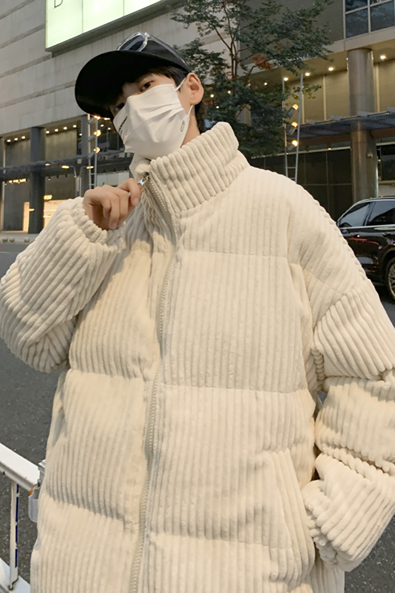 Giacca da uomo e da donna calda colletto in velluto a coste amanti del pane inverno Joker imbottito in cotone coppia sciolta addensare vestiti cappotto caldo in lana