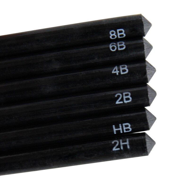 Ezone pure carbon skitsepenne skitse blyant 2b/4b/6b/8b/2h/ hb træfri kul blyant til kunststuderende blyanter