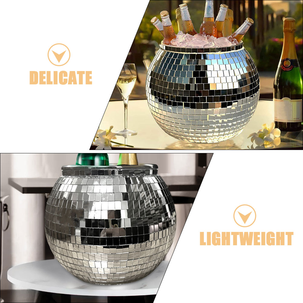 Balde de gelo de bola de discoteca, decorações de festa, baldes de banheira de bebidas para festas, suprimentos para casa