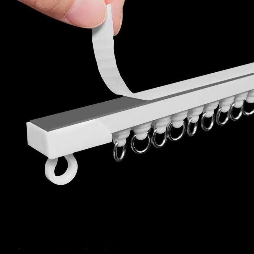 Accessoire de décoration de fenêtre, piste de rideau auto-adhésive solide, piste coulissante Nano silencieuse, piste de poulie montée sur le dessus pour la maison