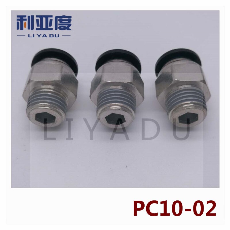 10PCS / lot PC10-02 10mm to 1/4" Black/White/fast joint / pneumatic connector / copper connector / thread