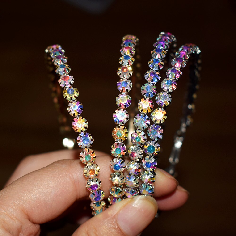 Shiny Ab Kleur Crystal Gems Vrouwen Hoop Oorbellen Sieraden Bohemian Grote Cirkel Collection Oorbellen Accessoires