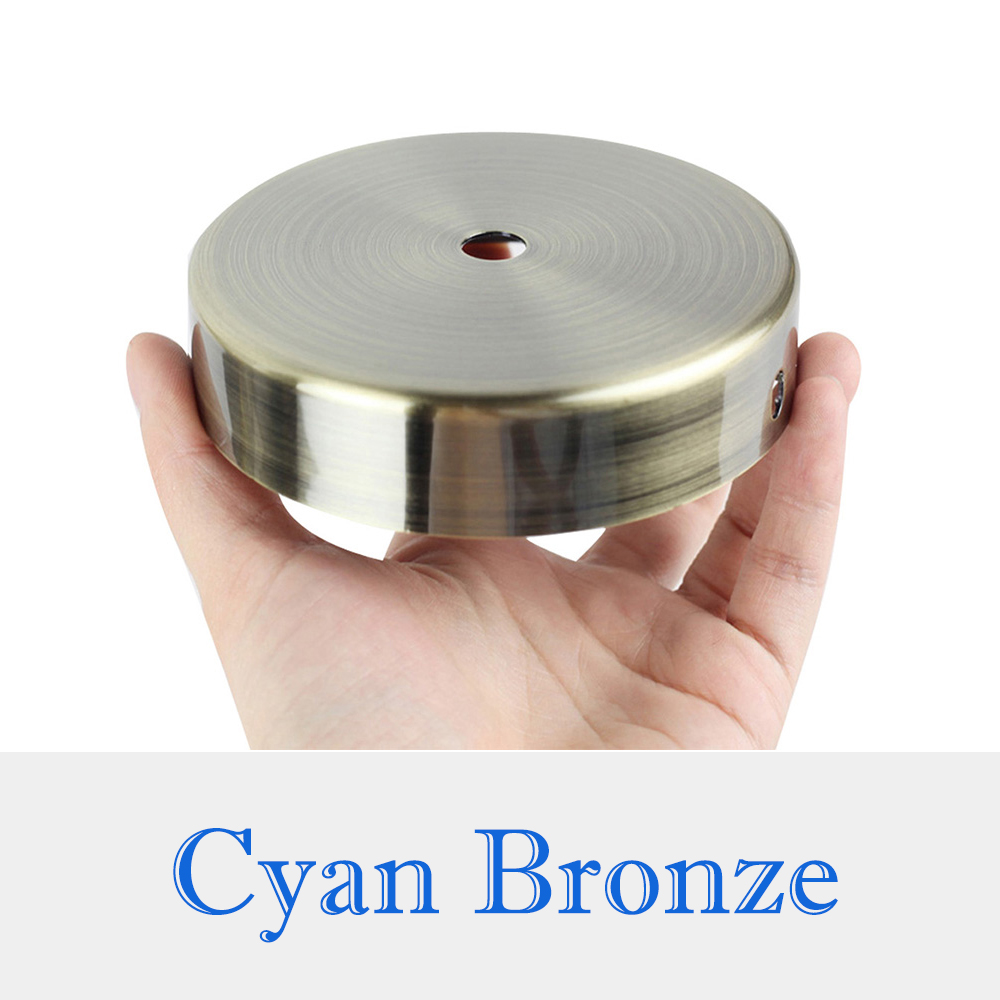 Ceiling Plate Hanging Chassis Base Retro Lamp Bases Iron Pendant Lamp Plate Lighting Fixture Ceiling Fittings DIY Straight Edge: Blue / 2G7