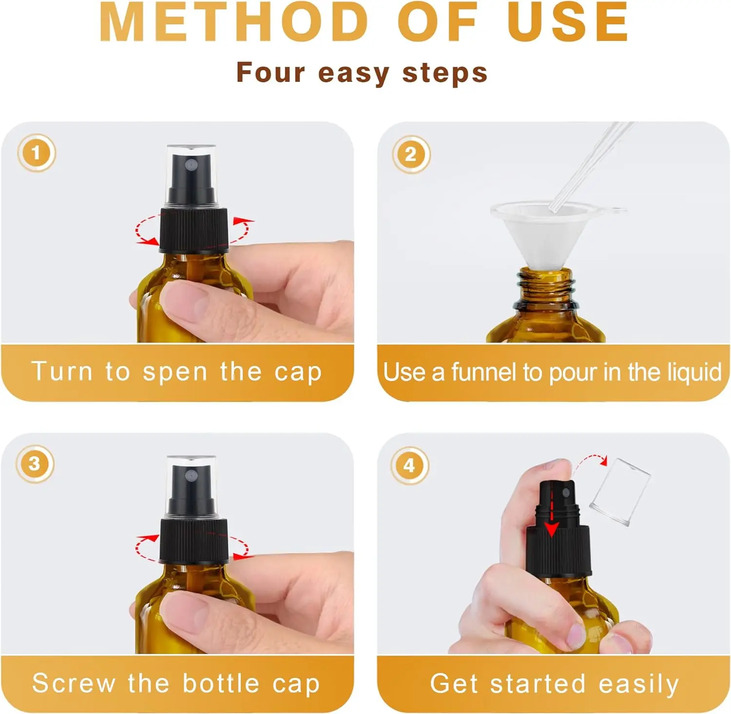 1 szt. 5ml-100ml Bursztynowa Szklana Butelka na Perfumy Atomizer Butelka Podróżna Wielokrotnego Użytku Pojemniki na Olejki Eteryczne