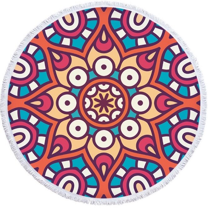 Real Microfiber Round Beach Towels Sport Scarf Bohemian Circle Serviette De Plage Toalla Playa Swimming Bath Towel: 5