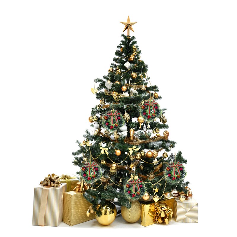 Jul lille krans xmas mini snemand santa juletræ pedant år dørpynt dekorationer til hjemmet