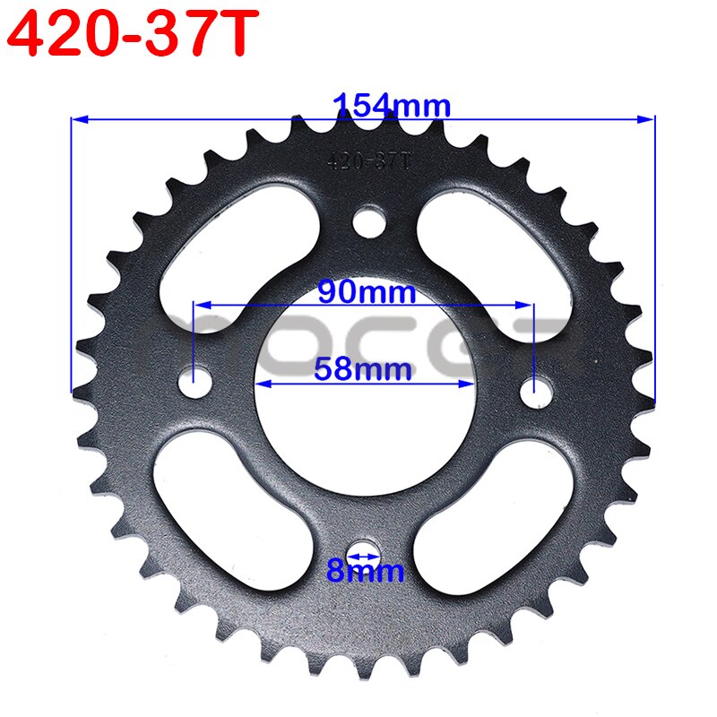 420/428 Chains 37T/41T/48T tooth 58mm Rear Chain Sprocket for ATV Quad Pit Dirt Bike Buggy Go Kart Motorcycle