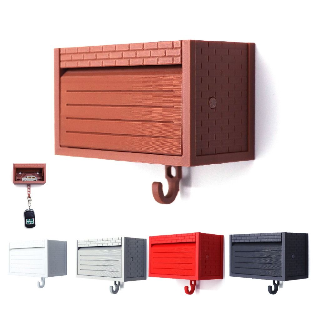 Car Garage Key Holder with Opening Door Wall Mount with Car Garage 3D Printed Key Organizer Easy to Install Versatile Key Hooks