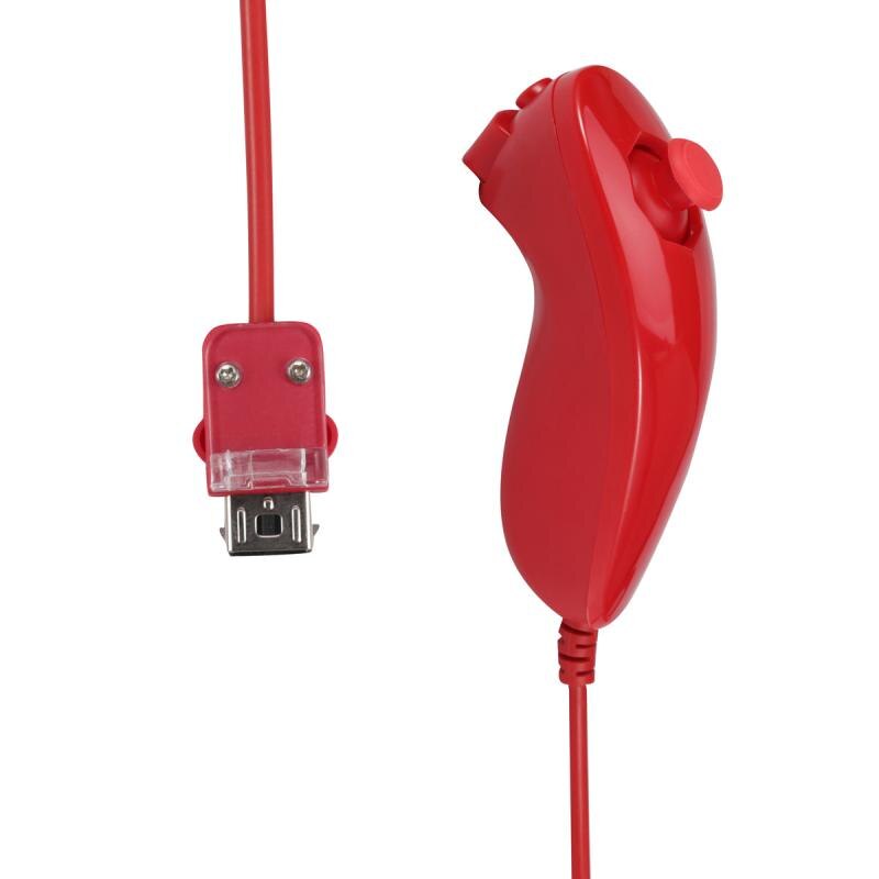 Built In Motion Plus Wireless Remote Nunchuck Controller With Wrist Strap Silicone Case For Nintendo For Nintendo Wii /Wii U: bend red