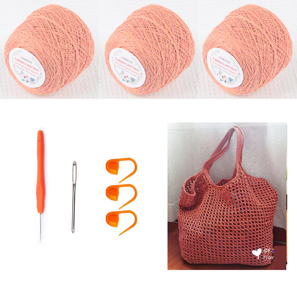 Bag Crochet Kit with yarn DIY hole Shoulder Bags kits beginner Handbag Knitting Crocheting set with material pattern vedio: 18