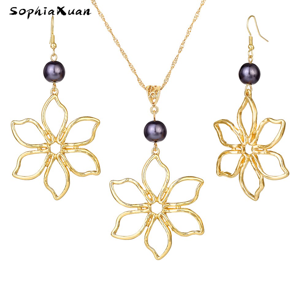 Vendita SophiaXuan moda Hawaiian Flowers Set di gioielli collana tartaruga donna promozione orecchini all&#39;ingrosso collana per donna