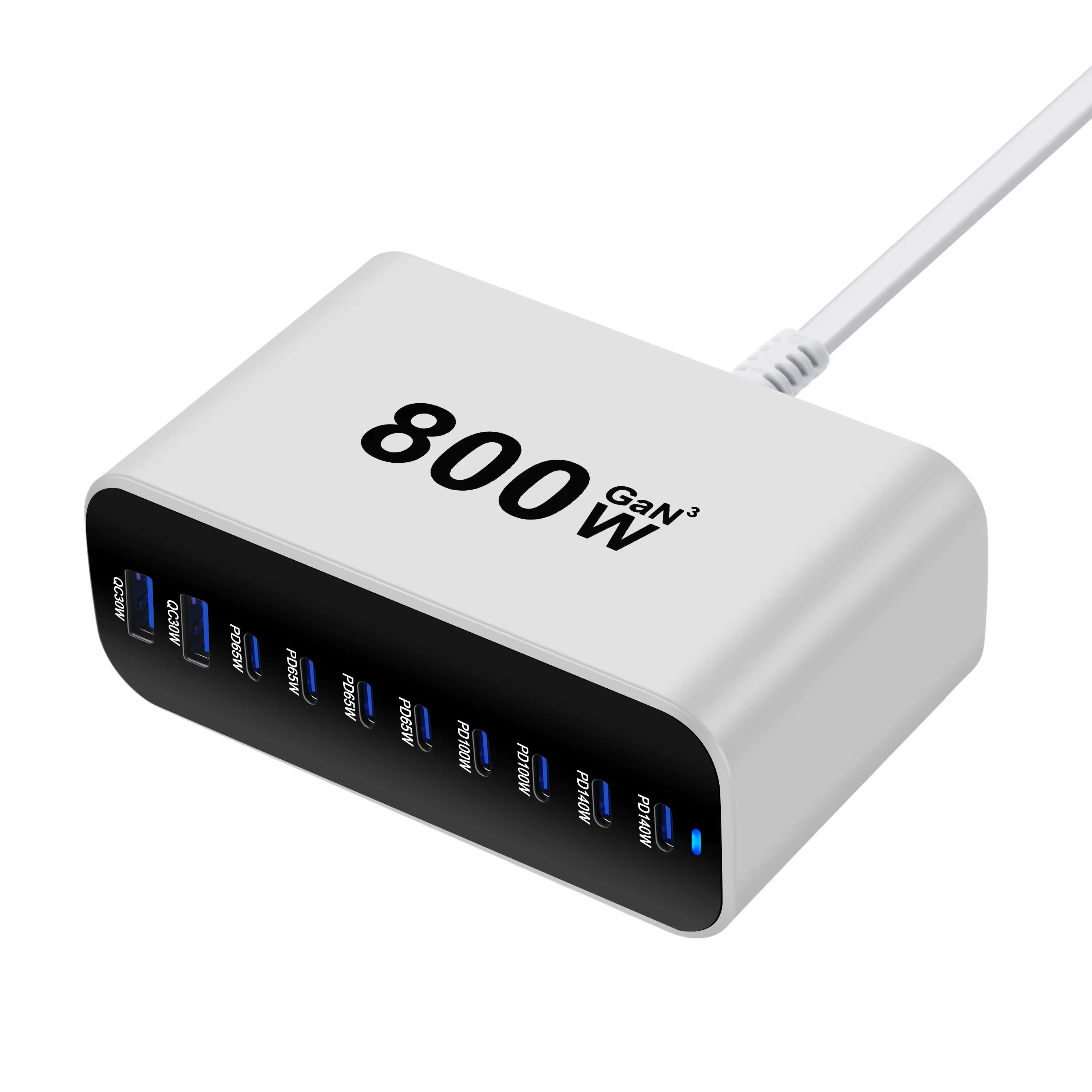 800w 8 c 2a usb c laddare bärbar laddningsstation med 10- portar bordsladdare för mobiltelefoner surfplattor och mer: Ch