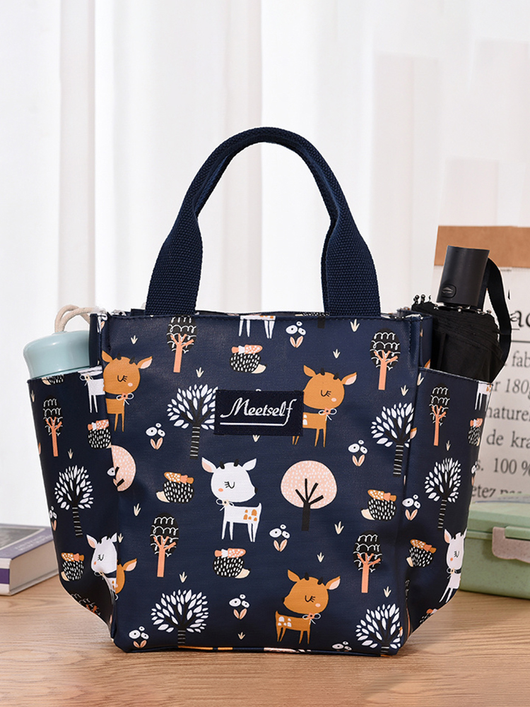 Pracownicy biurowi wychodzą z ryżową torbą na lunch termiczna torba bento modna torba płócienna torba do noszenia w ręku torba dla mamy: Ciemnoszary