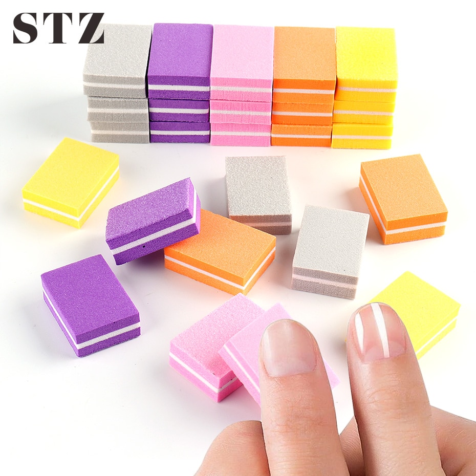 Esponjas para uñas, limas de uñas de doble cara, 25/50 de grano, Mini bloques de pulido para pedicura, herramientas de lijado, manicura #100/180-1, 1824 Uds.