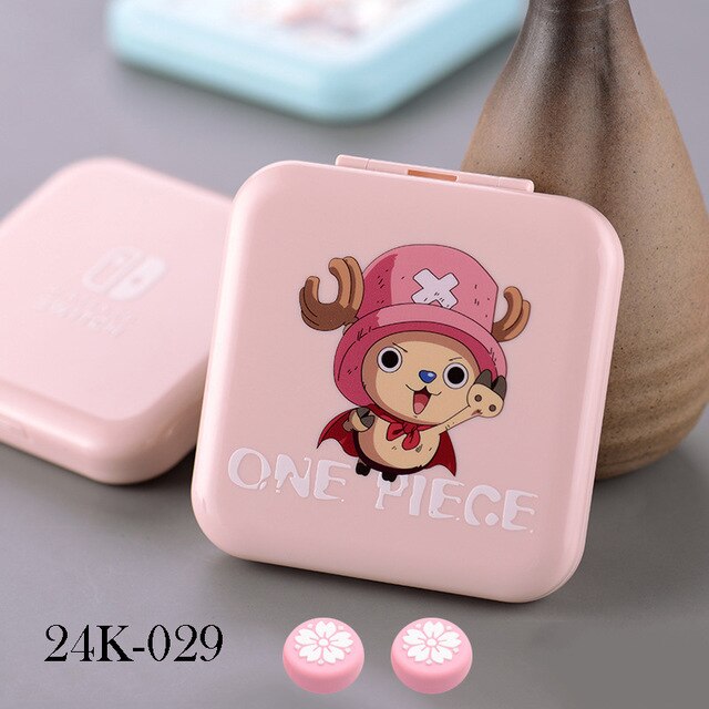 24 w 1 różowy BelugaDesign Anime etui na karty do gry na Nintendo Switch | Mały kartridż z grą do przechowywania uchwyt podróżny: A