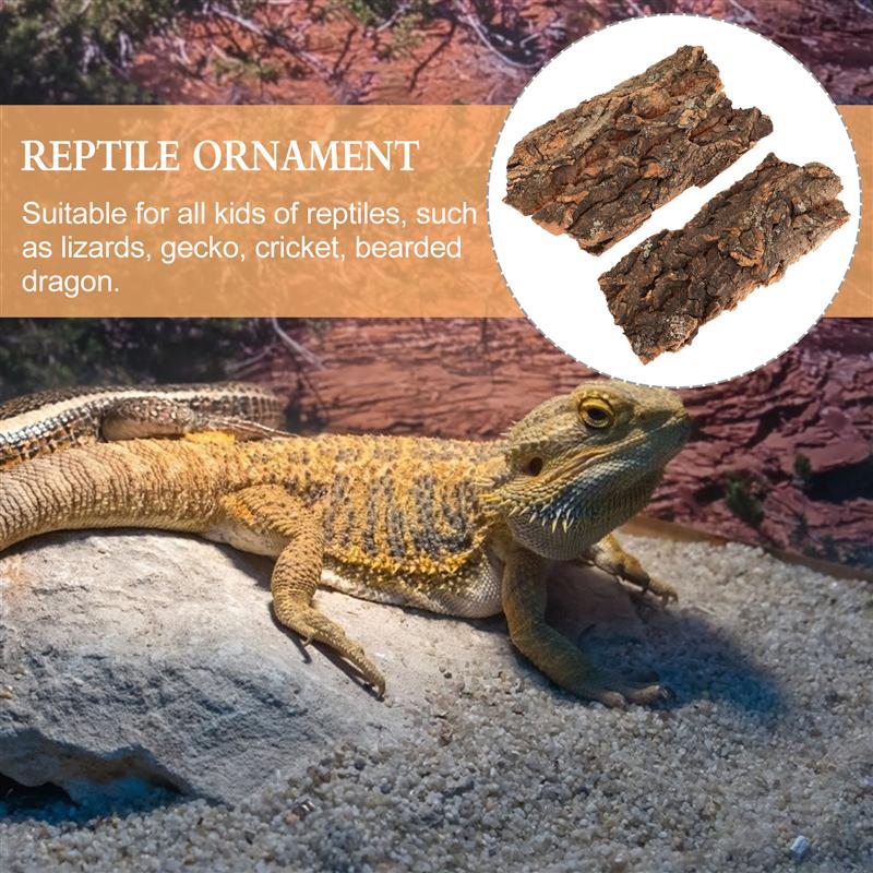 2pcs Reptile Platform Terrarium Hiding Bark Lizard Dragon Beard Cage Landscape Pet Cage Bark Ornaments Pet Ornaments Supplies