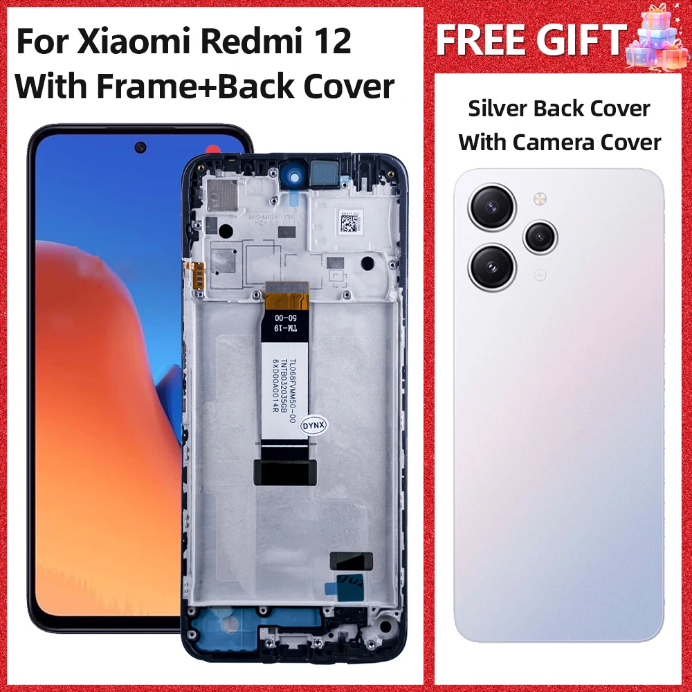 6.79" AMOLED For Xiaomi Redmi 12 LCD Display Touch Screen With Frame Digitizer Assembly 23053RN02A 23053RN02Y Screen