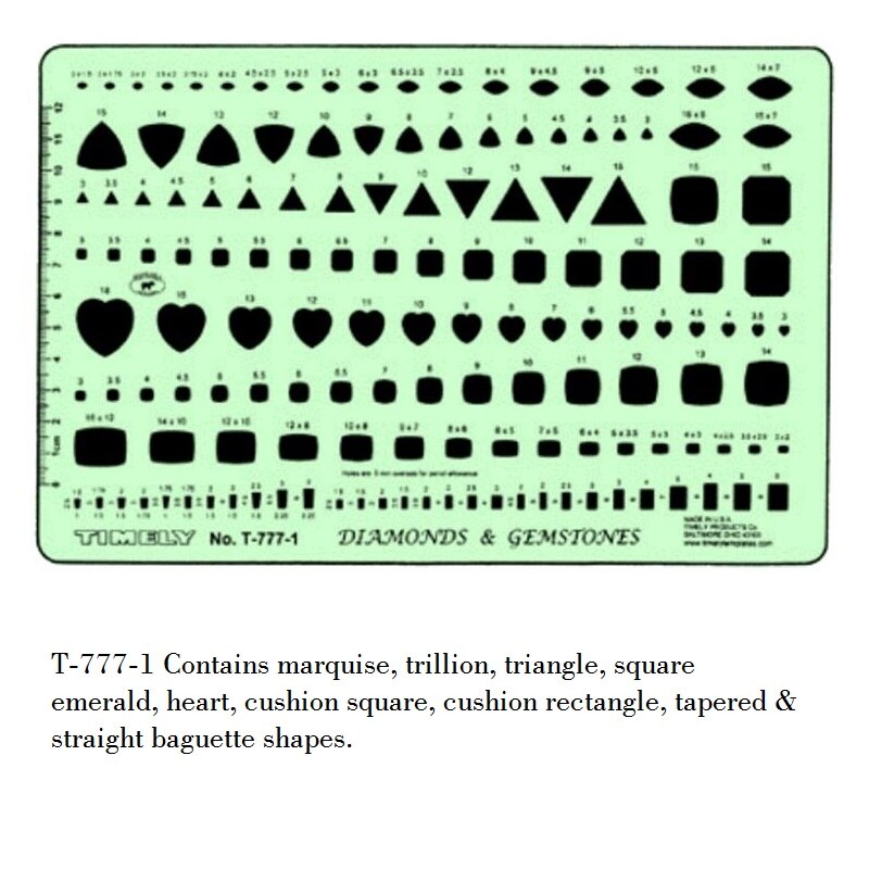 Diamenty opracowanie szablon kamienie szlachetne rysunek szablon dla projektantów biżuterii T-777-1 i T-777-2