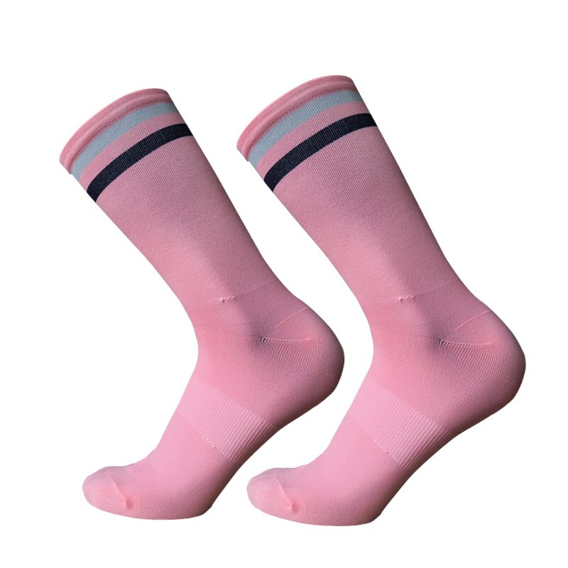 New rapha Road Bike Striped Socks Men and Women Breathable Bike Socks Outdoor Sports Racing Cycling Socks: B pink