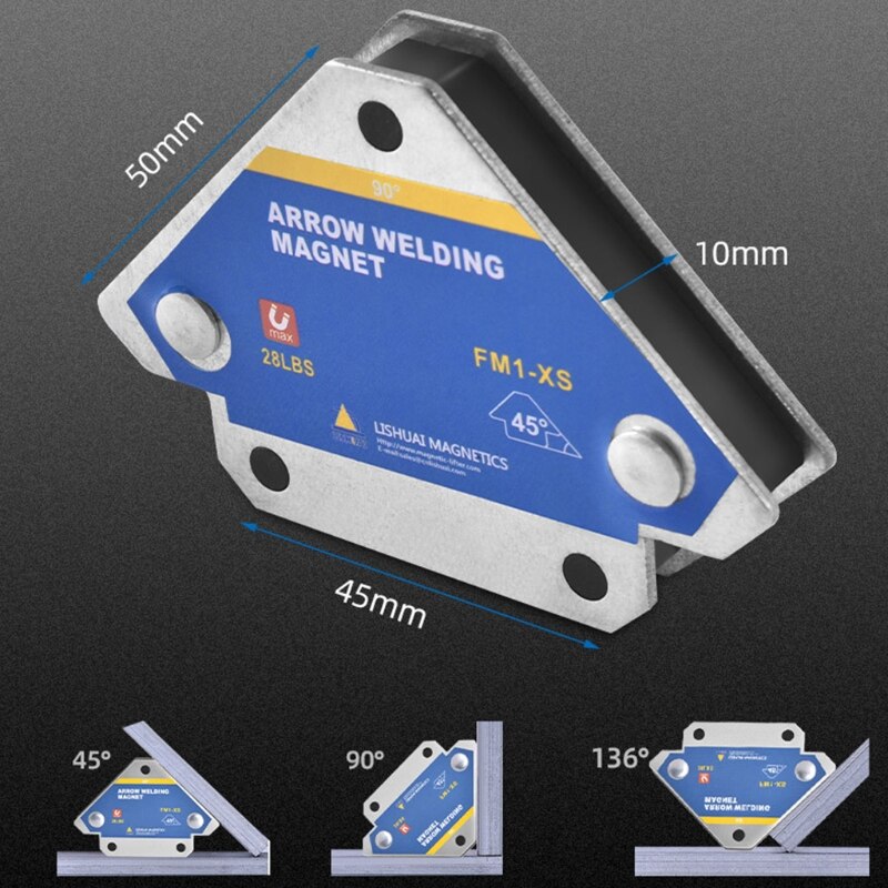 4pcs Triangle Welding Positioner with Magnetic 45° 90° 135° Multi-Angle Max 28lbs Heavy Duty Neodymium Welding Magnets