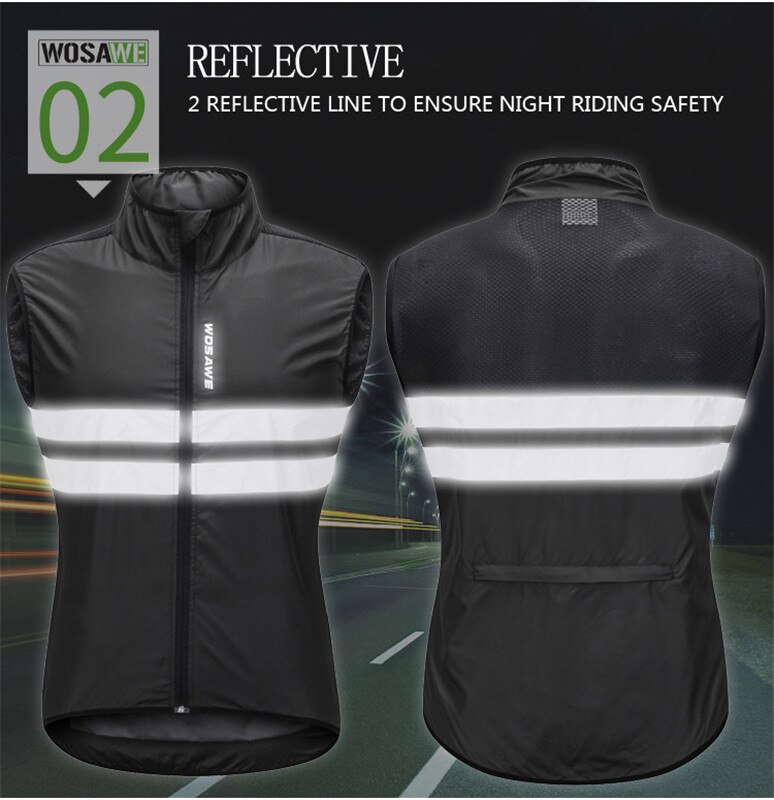 Motorcycle Mountain Bike Sleeveless Jacket Lightweight Windproof Cycling GILET Men or Women Cycling Windbreak Vest Mtb Wind Vest