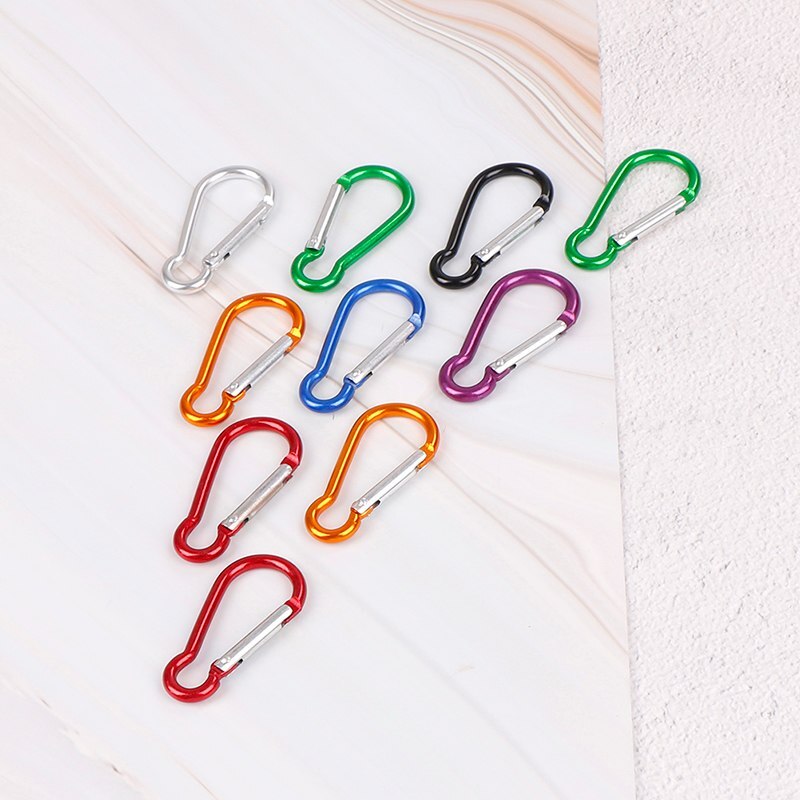 5PCS/pack Aluminum Carabiner D-Ring Key Chain Clip Camping Keyring Snap Hook Outdoor Travel Kit Useful