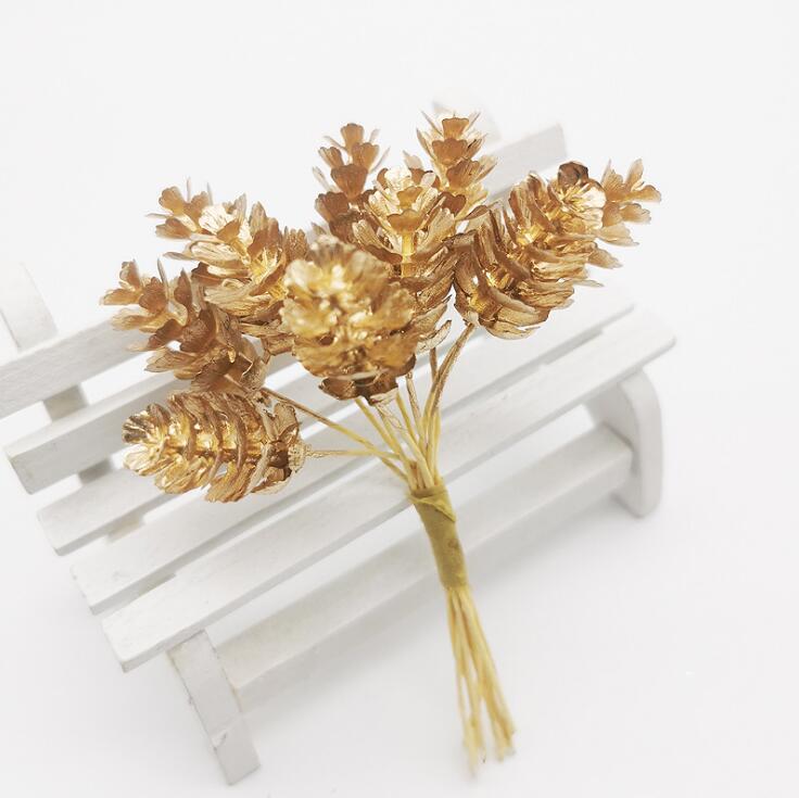 8/10/12/90/144 stücke Handwerk Blumen Materialien Diy Kasten Kranz Sammelalbum Staubblatt Beere Obst Bündel Gold Künstliche Pflanzen: Modell 15